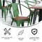Emma and Oliver Alva Metal Indoor-Outdoor Stacking Chair with Vertical Slat Back, Arms and All-Weather Polystyrene Seat